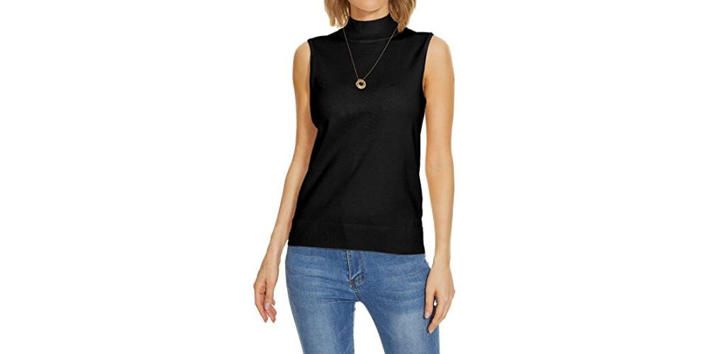 Sleeveless Turtleneck Top