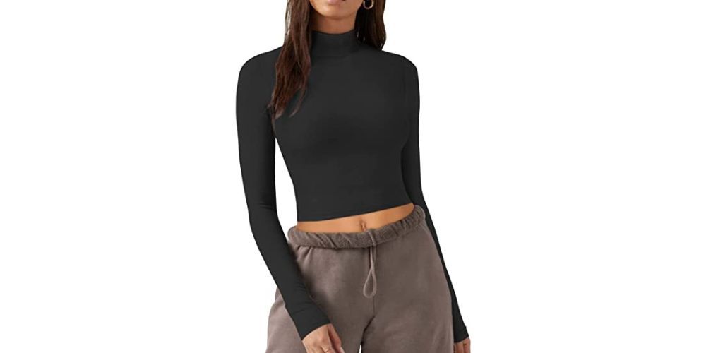  Long Sleeve Crop Top Shirt 