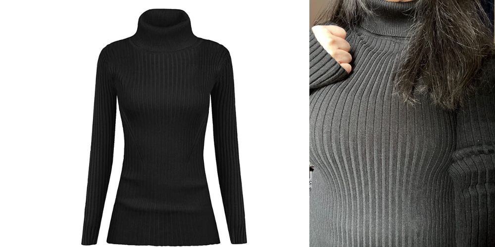 Ribbed Black Turtleneck