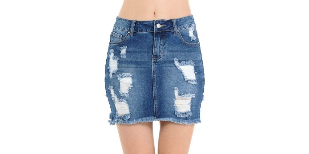 Distressed Mini Skirt