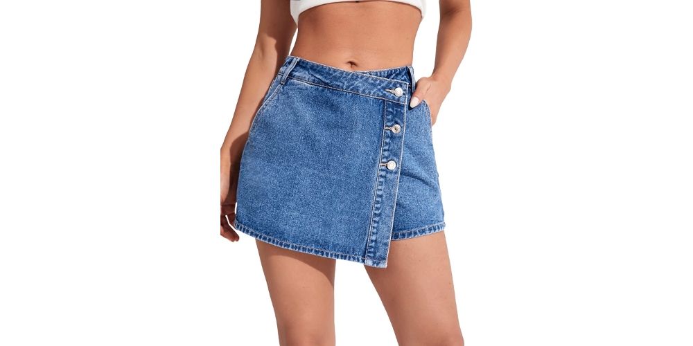 Wrap Denim Skirt