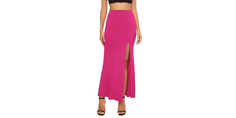 High Waist Side Split Maxi Skirt