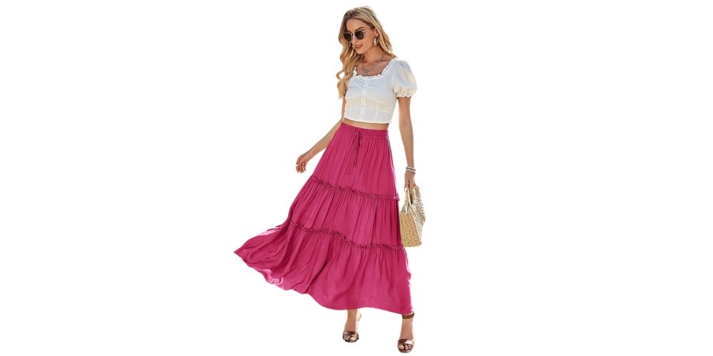 Ruffle Layered and Flowy Long Skirt