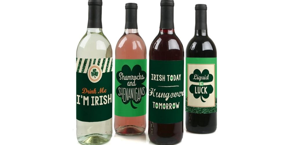 St. Patrick's Day Wine Bottle Labels