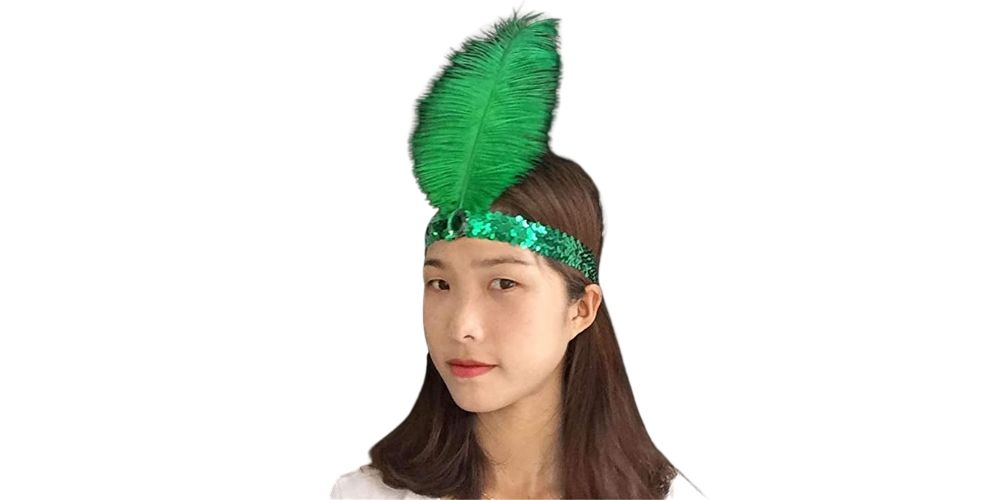 Green Feather Headband