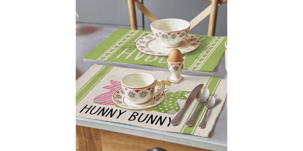 Happy Easter Rabbits Carrot Placemats