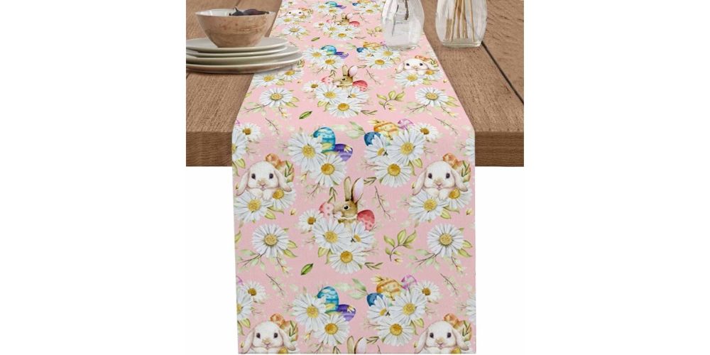 Pink Bunnies & Daisies Runner