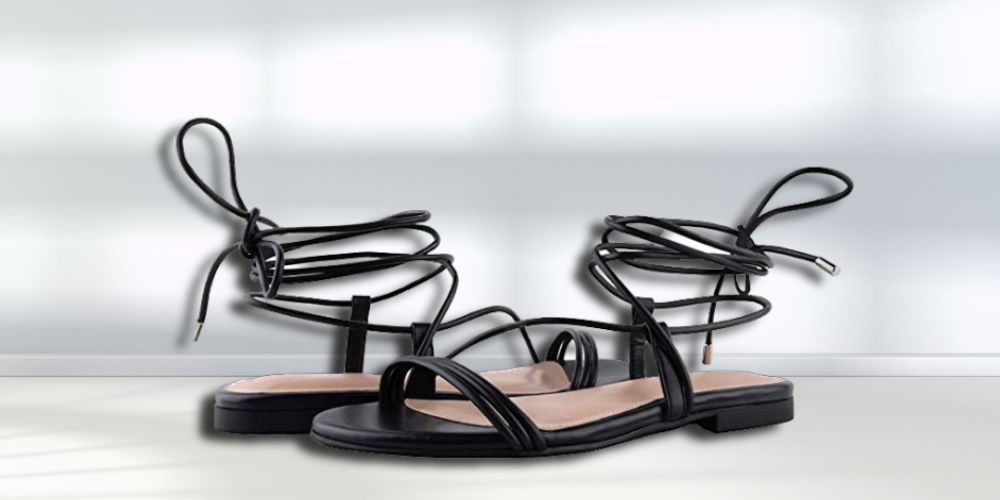  Black Lace-Up Sandals