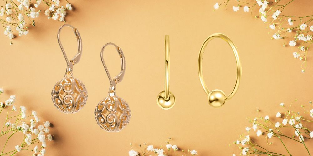 gold ball earrings