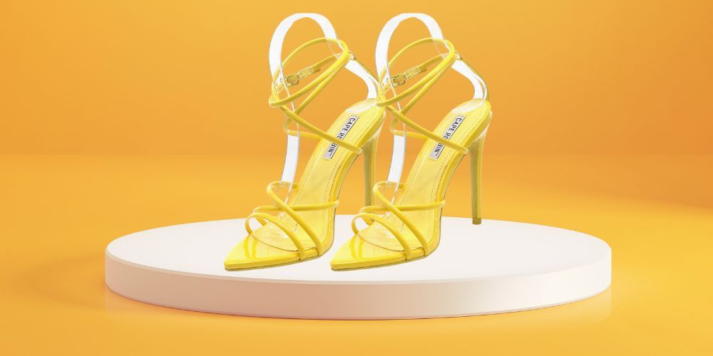 Yellow Strappy Heels