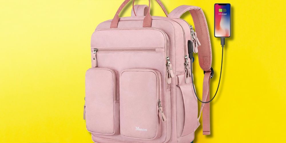 Laptop backpack with USB charging port