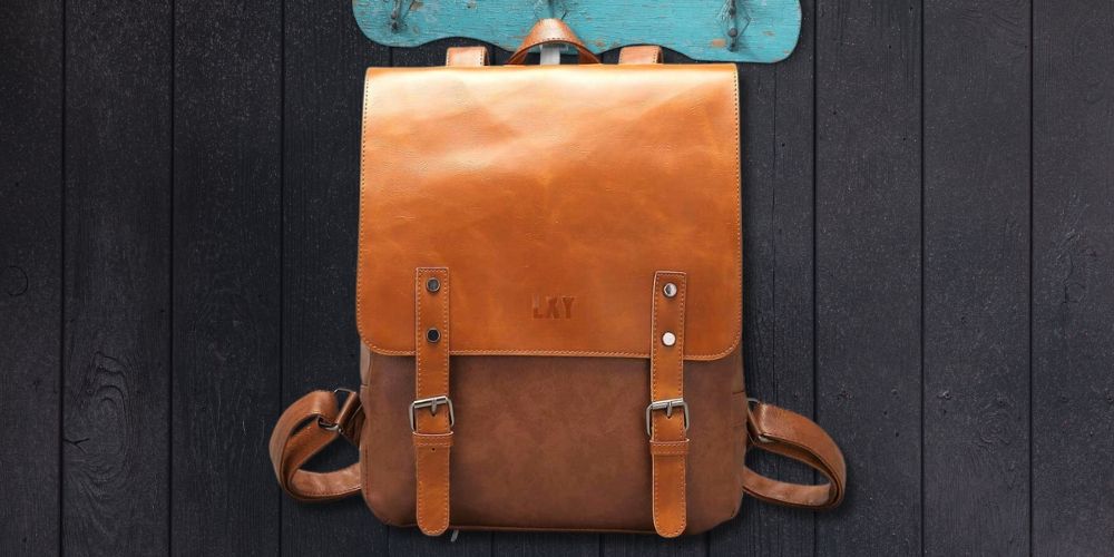 vegan leather convertible backpack