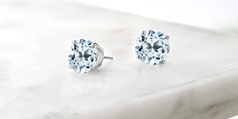 silver birthstone stud earrings