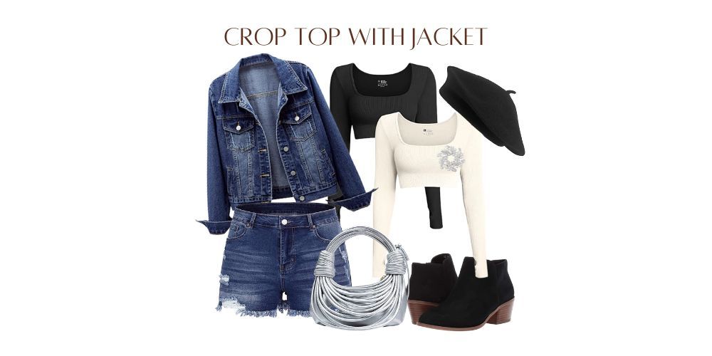 crop top palazzo with jacket