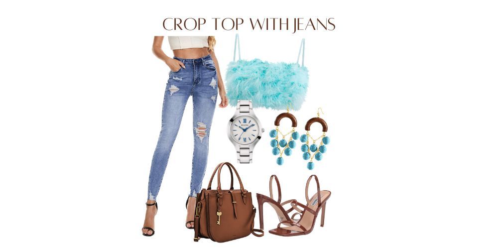 high waisted jeans with crop top