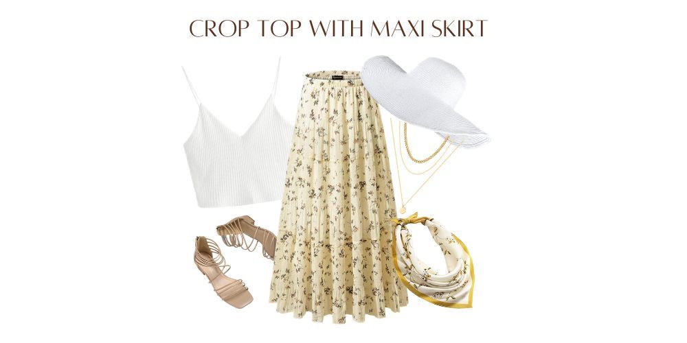 long skirt with crop top