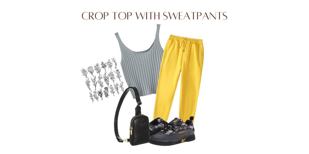 sweatpants with crop top