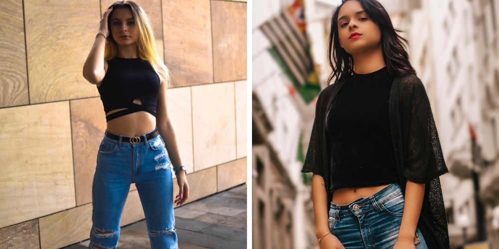 baggy jeans with crop top