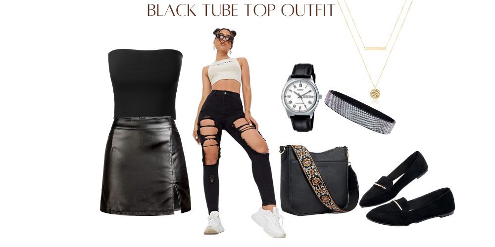 black tube top outfits