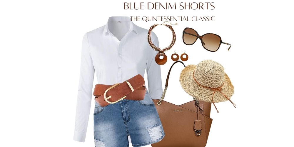 denim shorts and blazer outfit