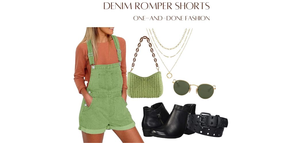 denim overall shorts for women