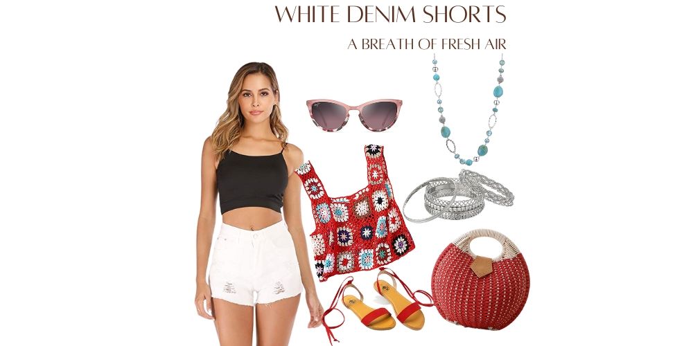 white denim shorts outfit