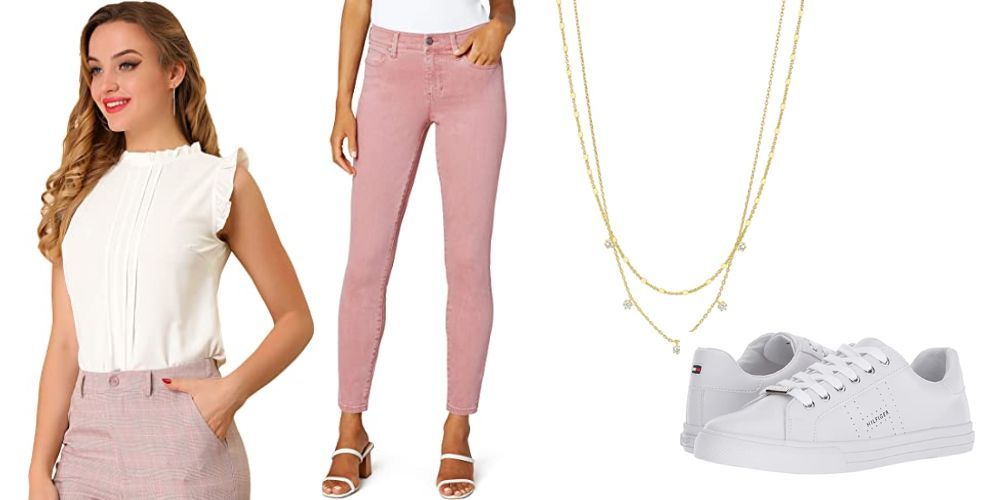 pink jeans outfit ideas