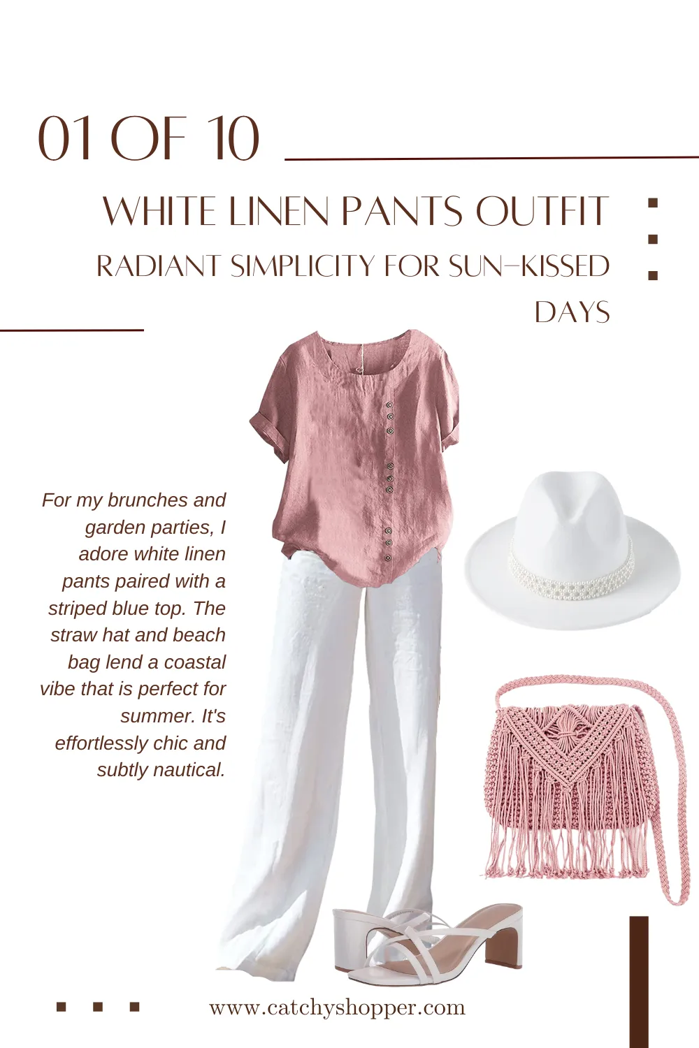 white linen pants outfit women's