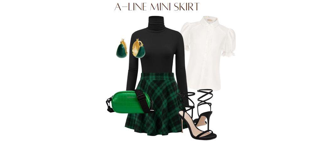 pleated mini skirt