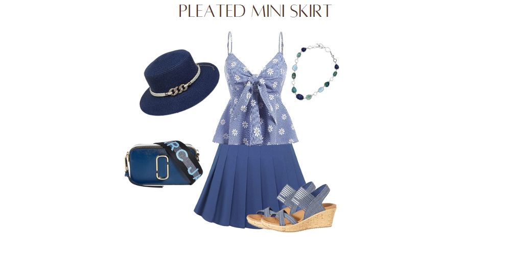 pleated mini skirt outfits