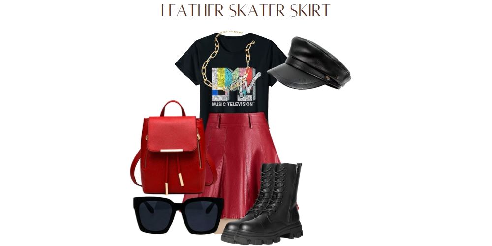 how to style black leather skirt
