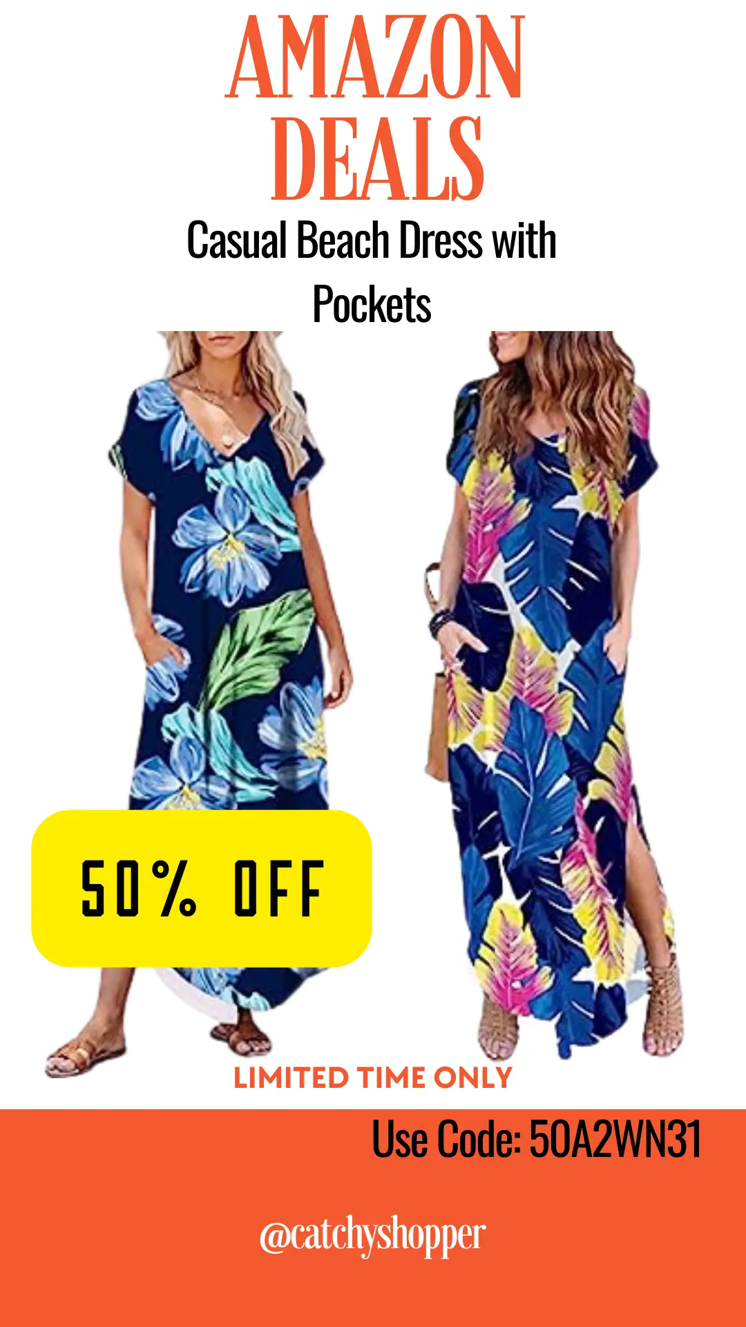 Casual Beach Dress with Pockets