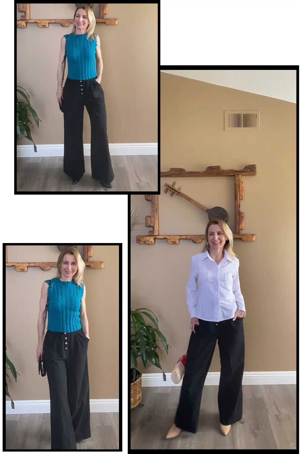 black linen pants outfit ideas