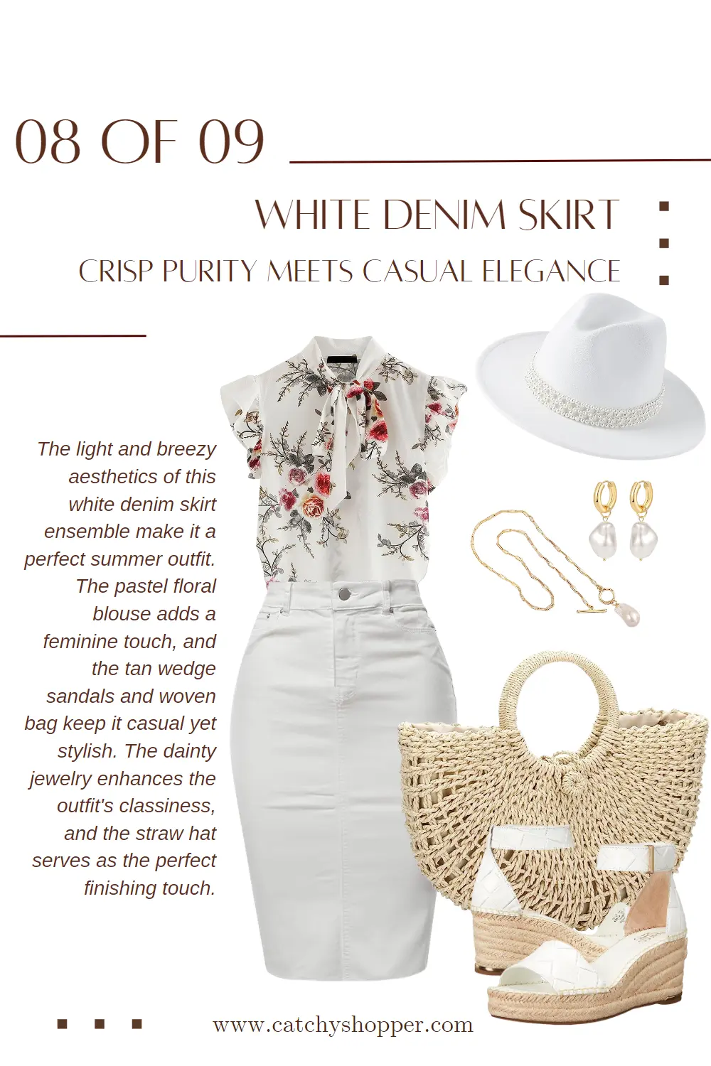 what to wear with a white denim skirt 