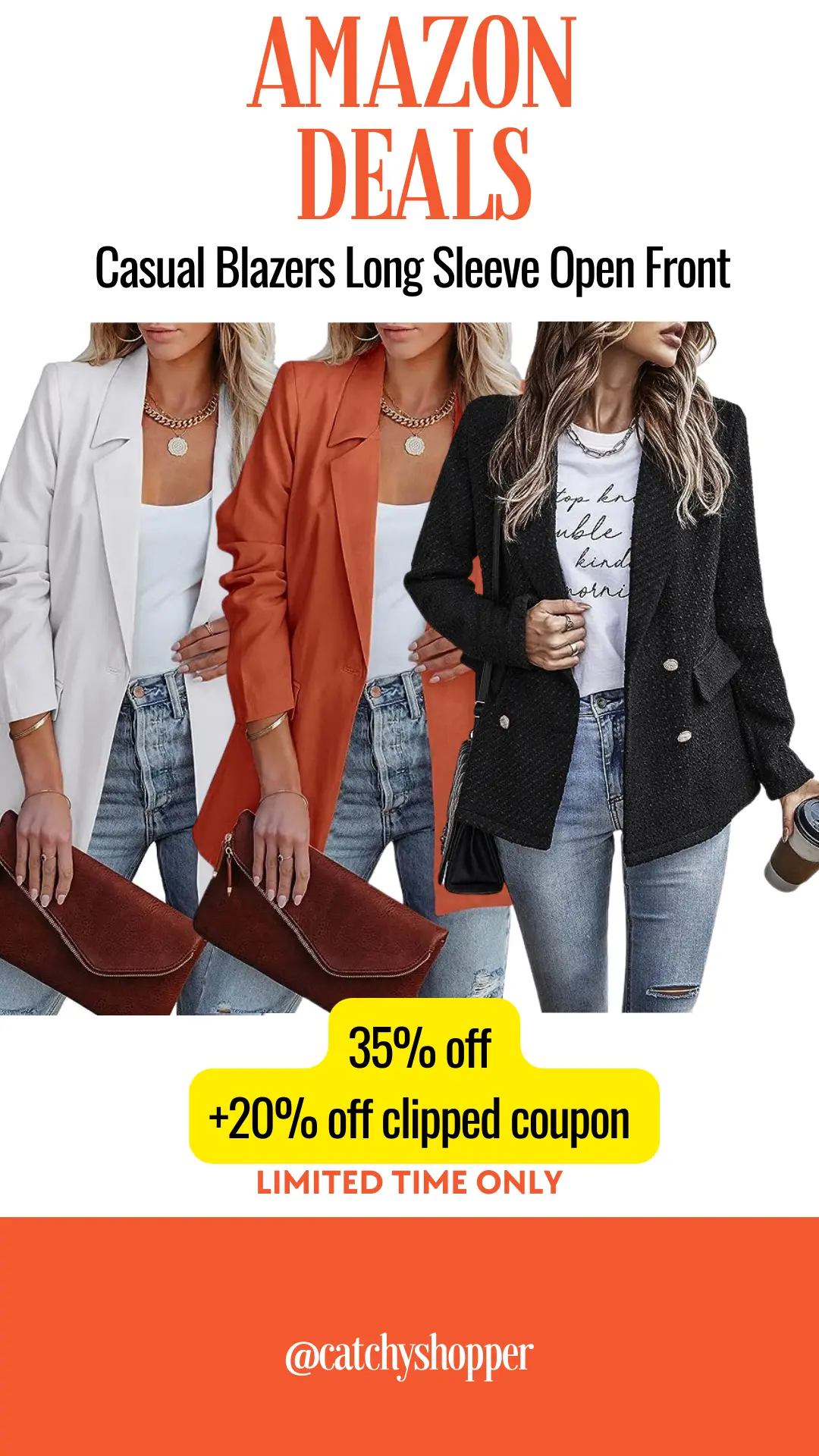 Casual Blazers Long Sleeve Open Front