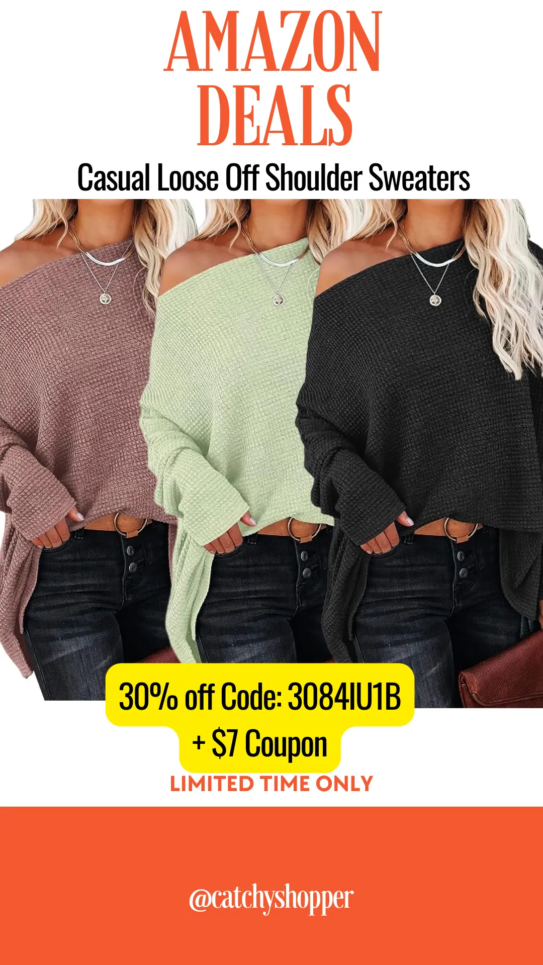 Casual Loose Off Shoulder Sweaters 