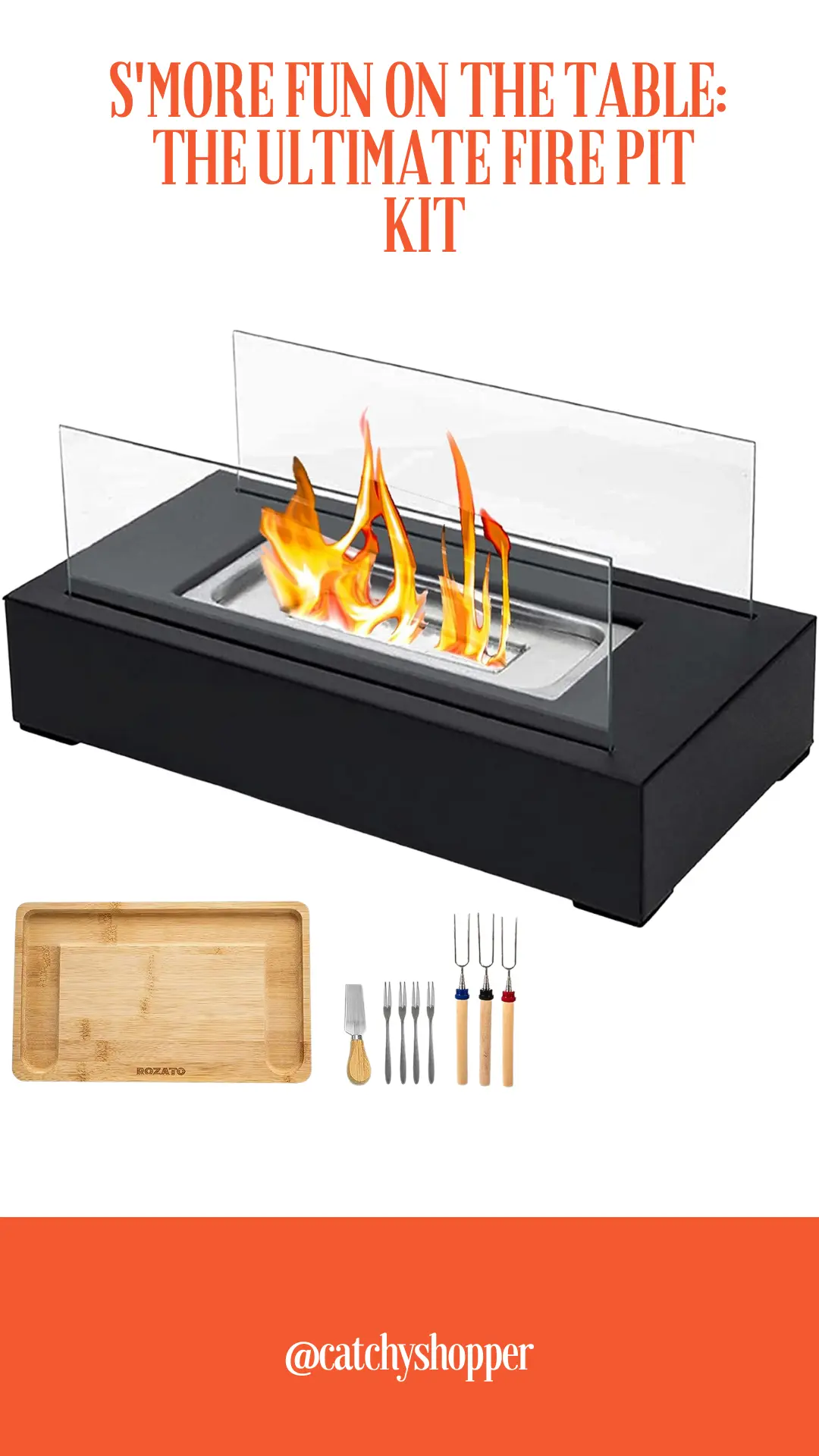 Tabletop Fire Pit with Smores Maker Kit