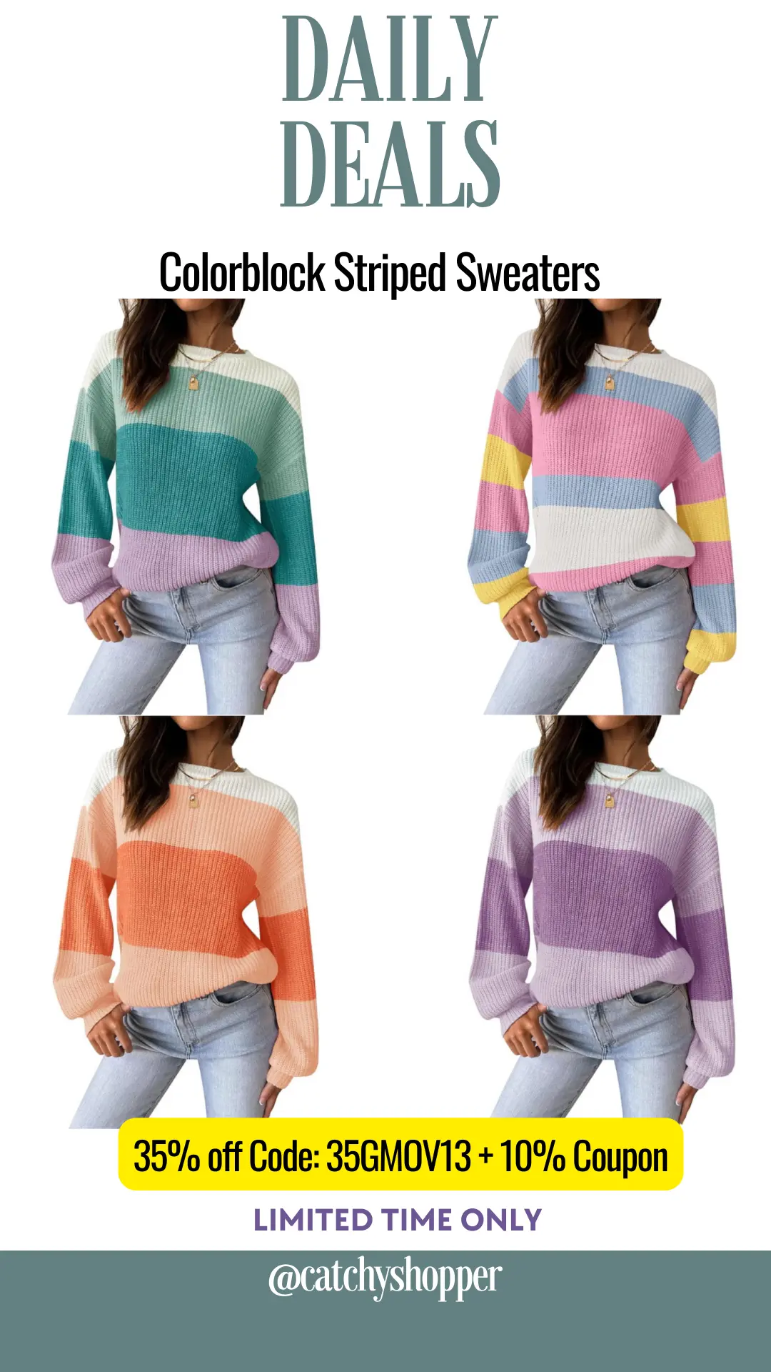 Colorblock Striped Sweaters 