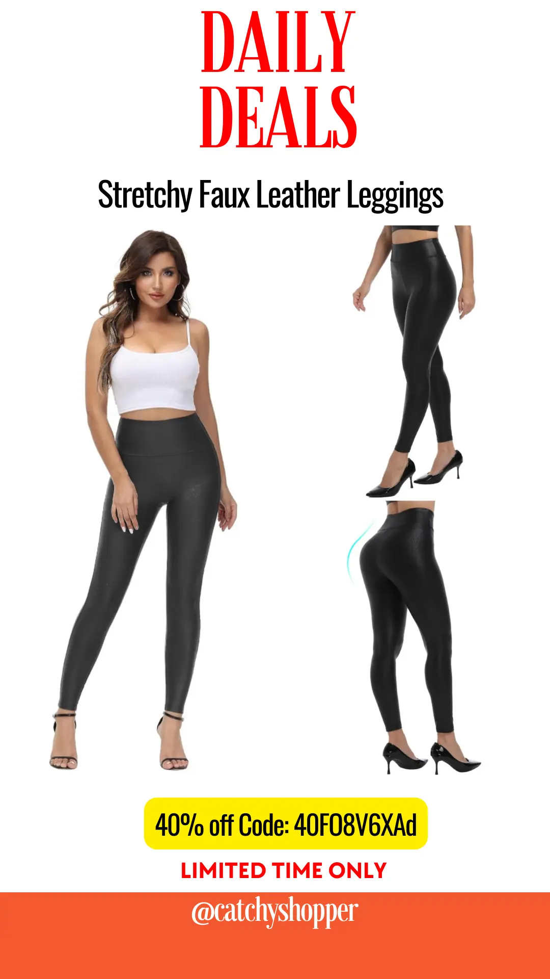 Stretchy Faux Leather Leggings 