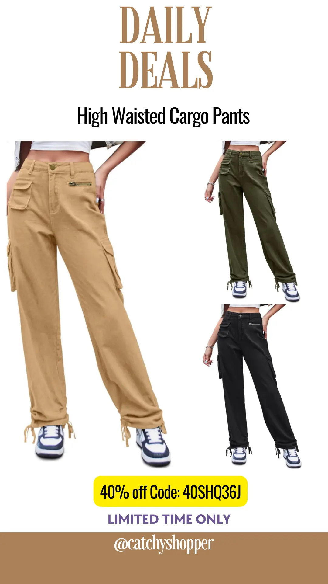 High Waisted Cargo Pants