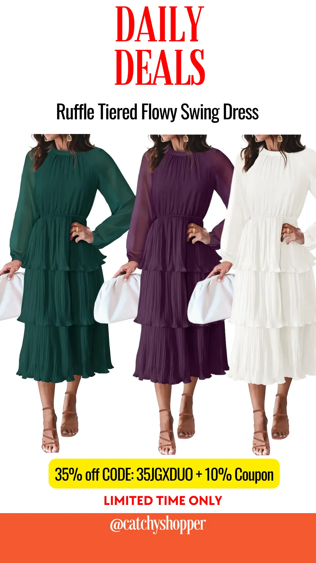 Ruffle Tiered Flowy Swing Dress
