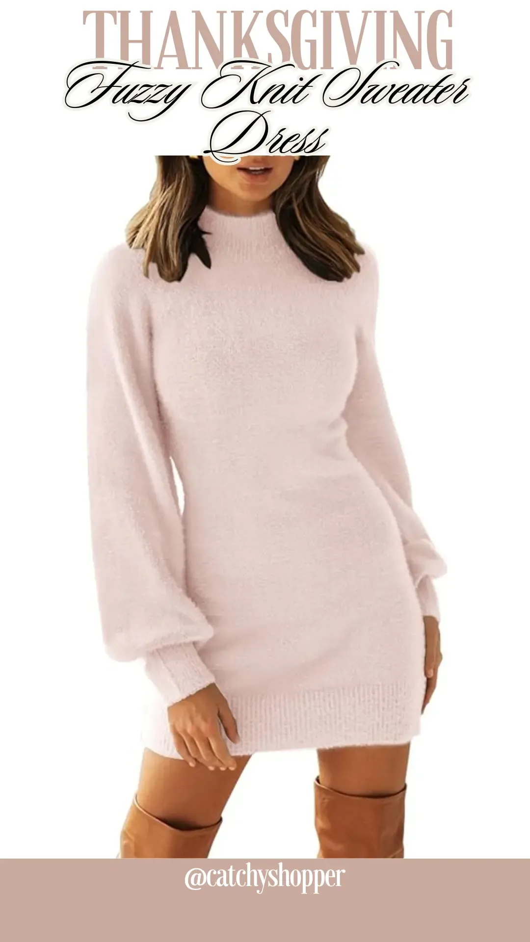 Fuzzy Knit Sweater Dress