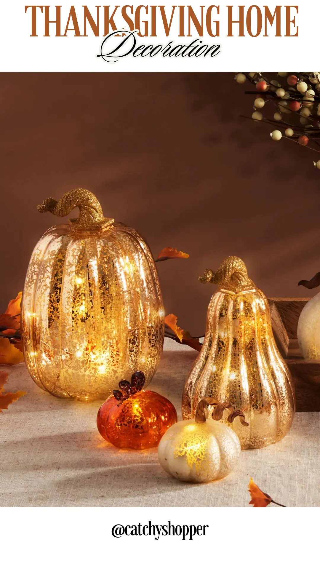 Gold Pumpkin Centerpiece Set 