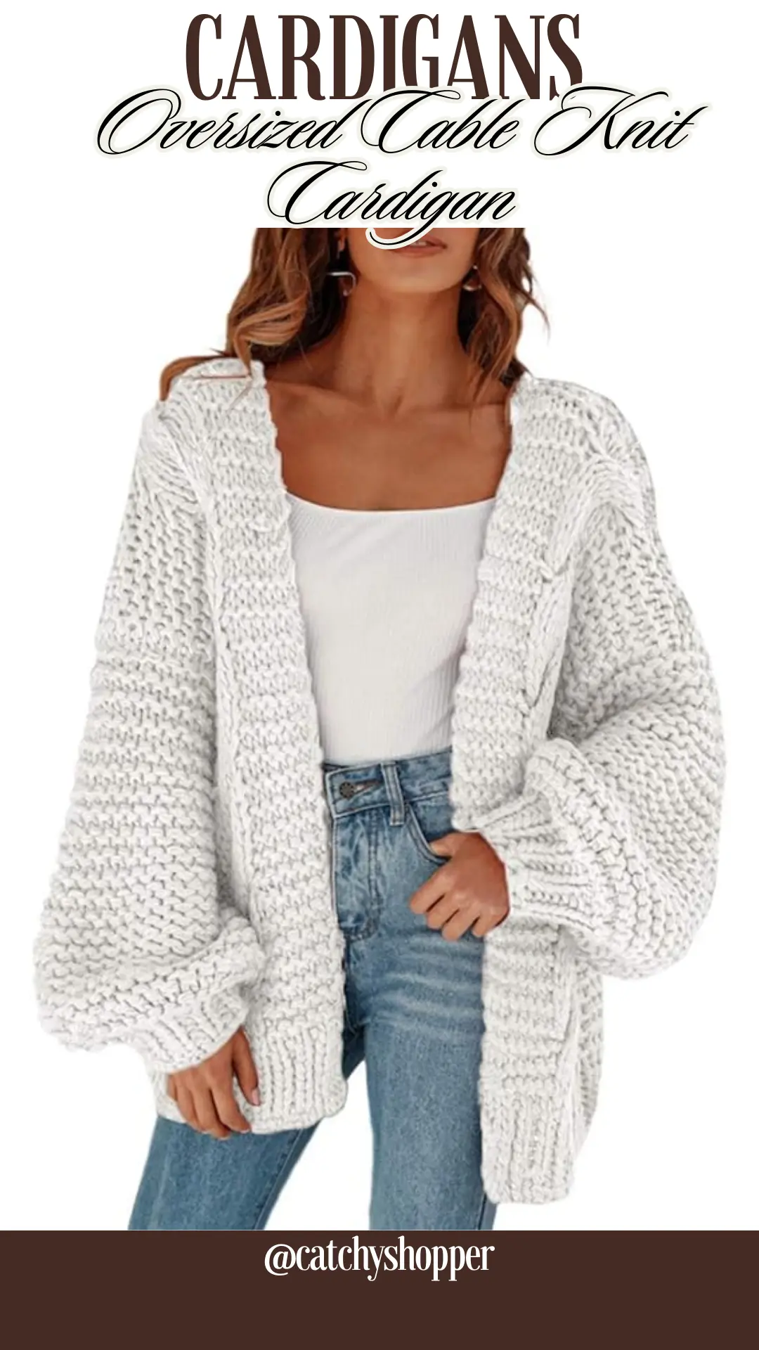 Oversized Cable Knit Cardigan