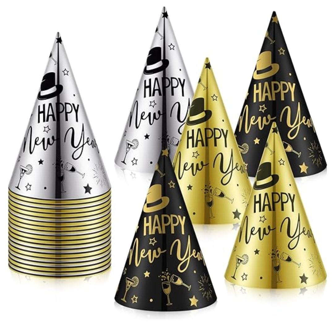 48 Pieces New Year's Eve Paper Cone Hat