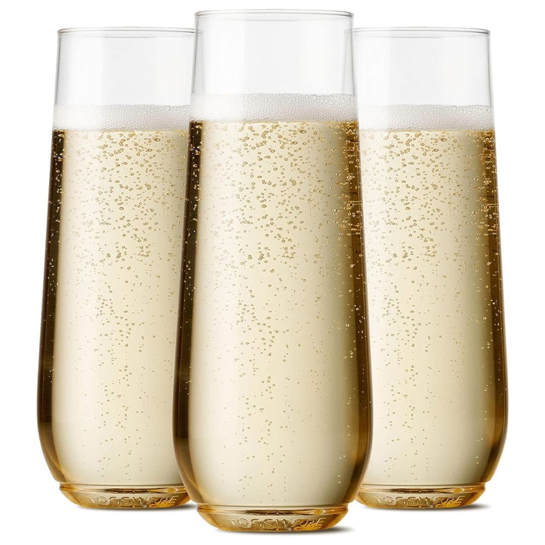 24 Champagne Flutes Plastic 