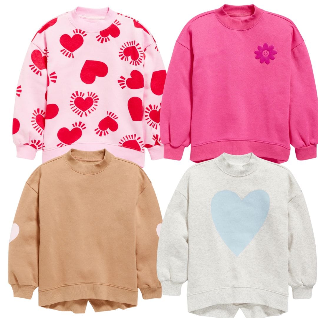 Cocoon Mock-Neck Graphic Sweatshirt for Girls