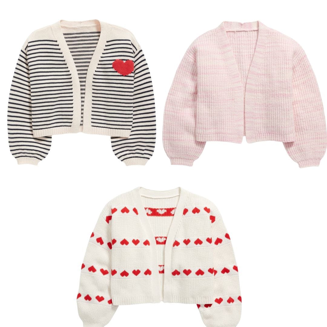 Printed Open-Front Cardigan for Girls