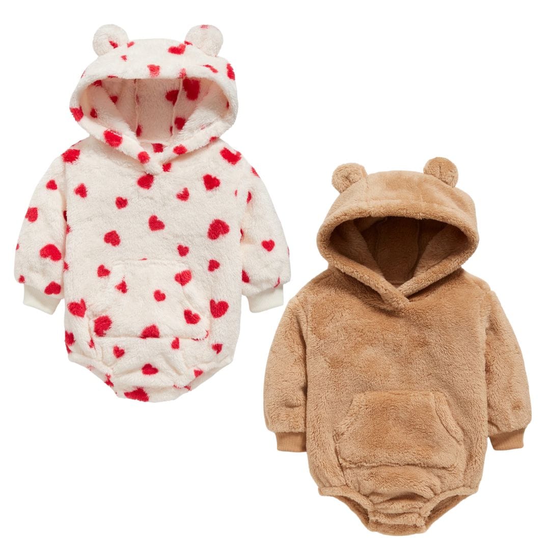 Unisex Hooded Critter One-Piece Romper for Baby