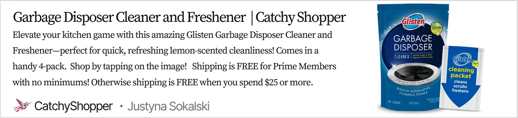 Glisten Garbage Disposer Cleaner 